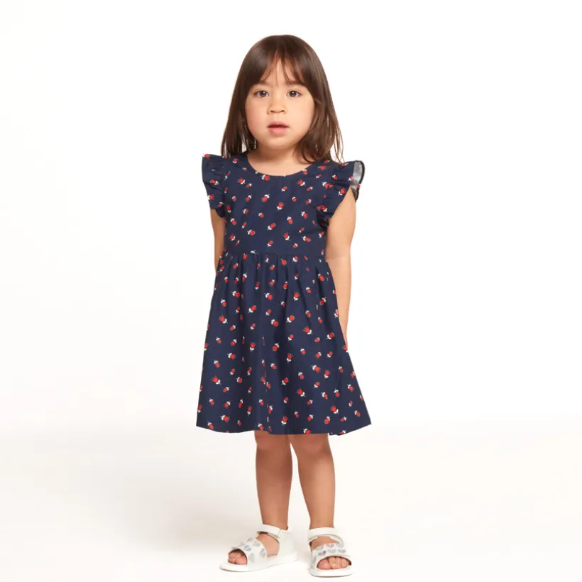 Robe korte mouwen met bloemen voor meisjes