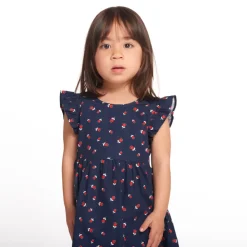 Robe korte mouwen met bloemen voor meisjes
