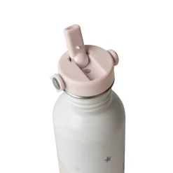 Roestvrijstalen drinkfles met rietje 500ml Eenhoorn ecru
