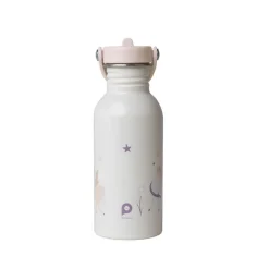 Roestvrijstalen drinkfles met rietje 500ml Eenhoorn ecru