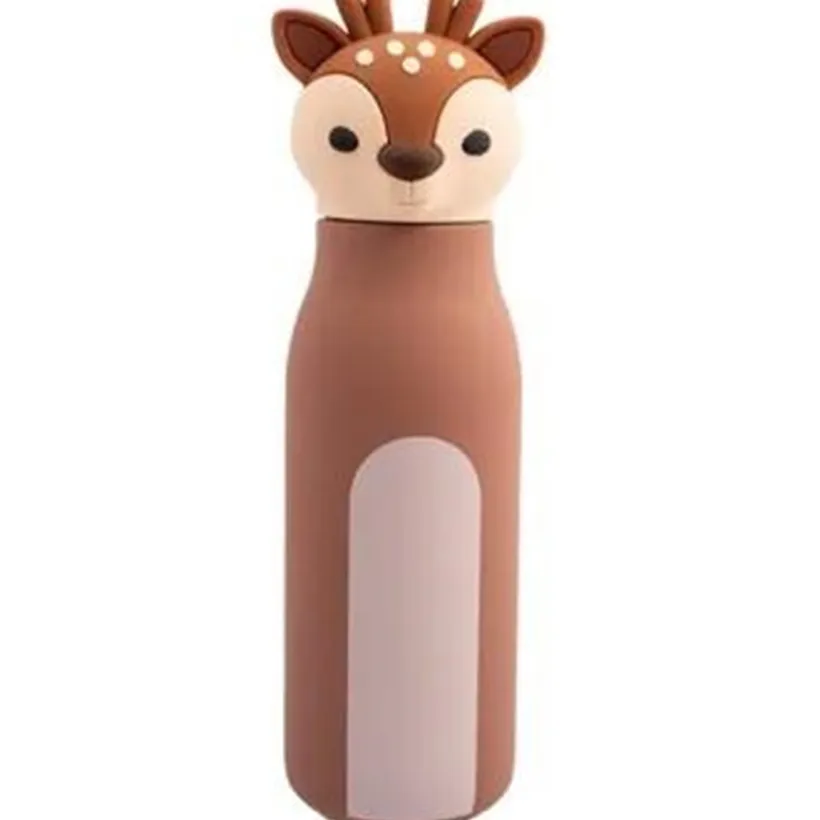 Roestvrijstalen drinkfles + rietje silicone - Milo - 350 ml
