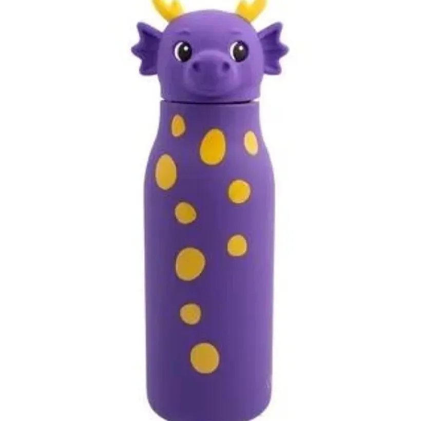 Roestvrijstalen drinkfles + rietje silicone - Zigo - 350 ml