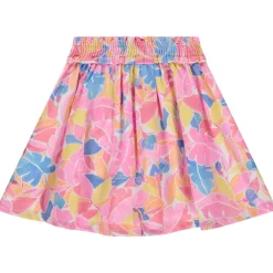 Rok in flonkerige voile met bloemenprint meisjes