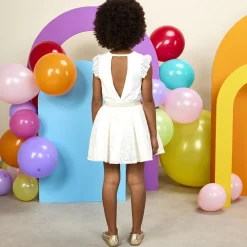 Rok in tule en geborduurde organza meisjes