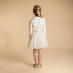 Rok in tule met borduursels en glinsterende taille meisjes