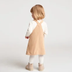 Rokjumpsuit voor babymeisjes in effen velours