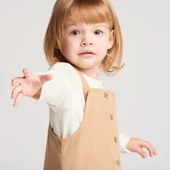 Rokjumpsuit voor babymeisjes in effen velours