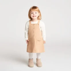 Rokjumpsuit voor babymeisjes in effen velours