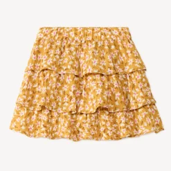 Rok meisjes met bloemenprint en volant.