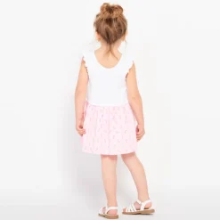 Rok met fantasie van flamingo's en pofmouwen voor babymeisjes