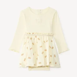 Rok met 2-in-1 effect met berenprint voor babymeisjes
