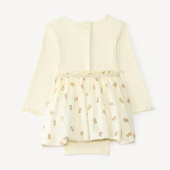 Rok met 2-in-1 effect met berenprint voor babymeisjes