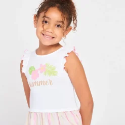 Rok met 2-in-1 effect, print en gestreept, meisjes