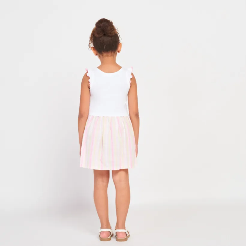 Rok met 2-in-1 effect, print en gestreept, meisjes