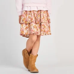Rok met ruches en bloemenprint meisjes