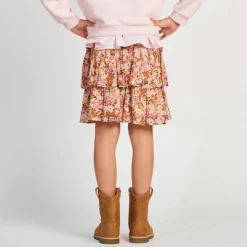 Rok met ruches en bloemenprint meisjes