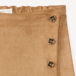 Rokshort met lederlook overslag meisjes