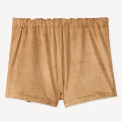Rokshort met lederlook overslag meisjes