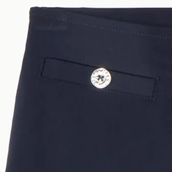 Rokshort van stof in marineblauw met overslag en koorden meisjes
