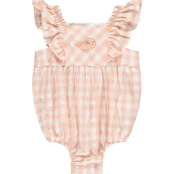Romper met vichy-ruitjes en walvisapplicatie meisjes