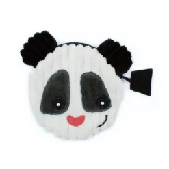 Ronde portemonnee Robotos de panda in corduroy fluweel met ritssluiting