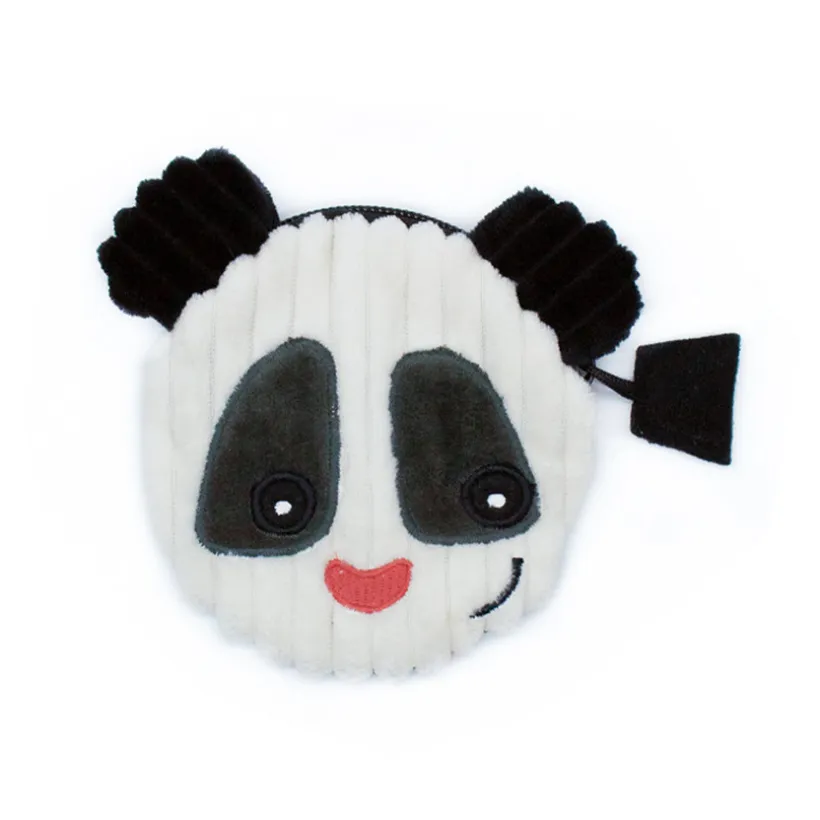 Ronde portemonnee Robotos de panda in corduroy fluweel met ritssluiting