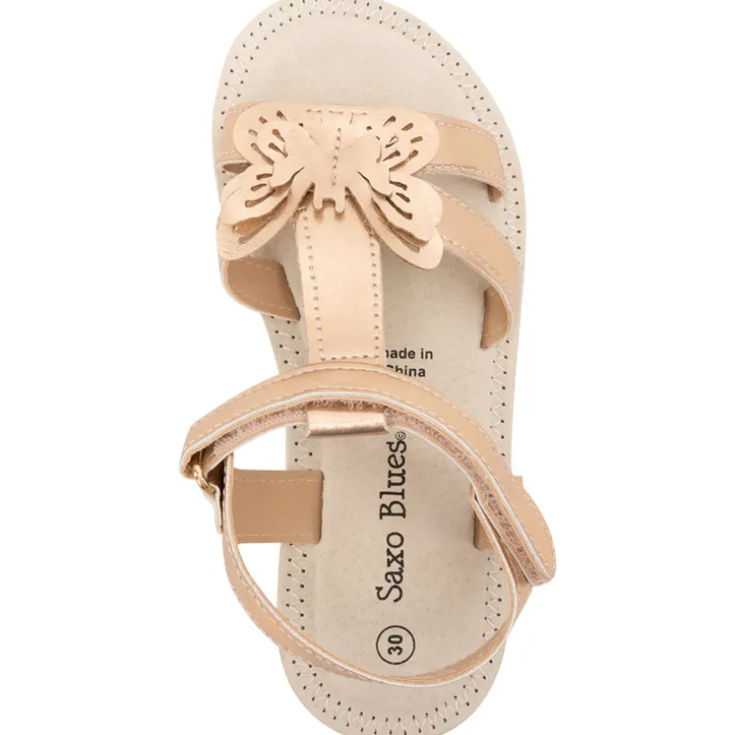 Roze en gouden open sandalen met vlinder patch meisjes