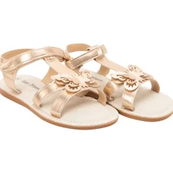 Roze en gouden open sandalen met vlinder patch meisjes