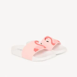 Roze flamingo slippers meisjes met bandje volgens maat
