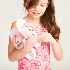 Roze flamingo slippers meisjes met bandje volgens maat