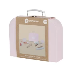 roze houten make-up- en kapselset Prémaman