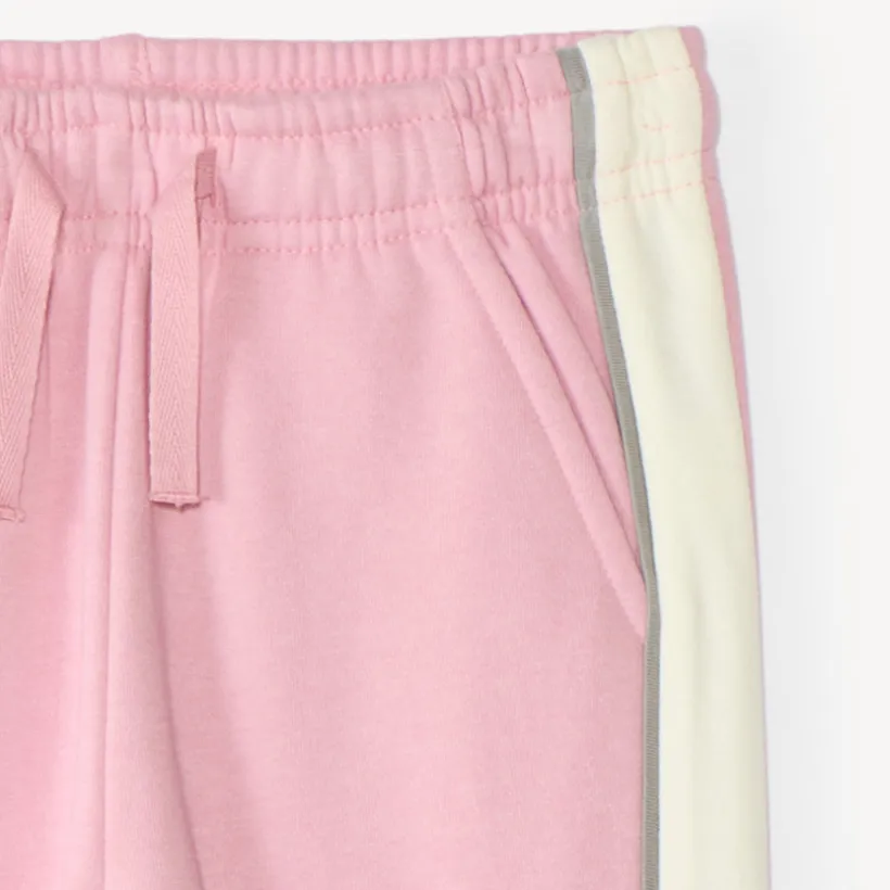 Roze meisjes joggingbroek met contrasterende banden