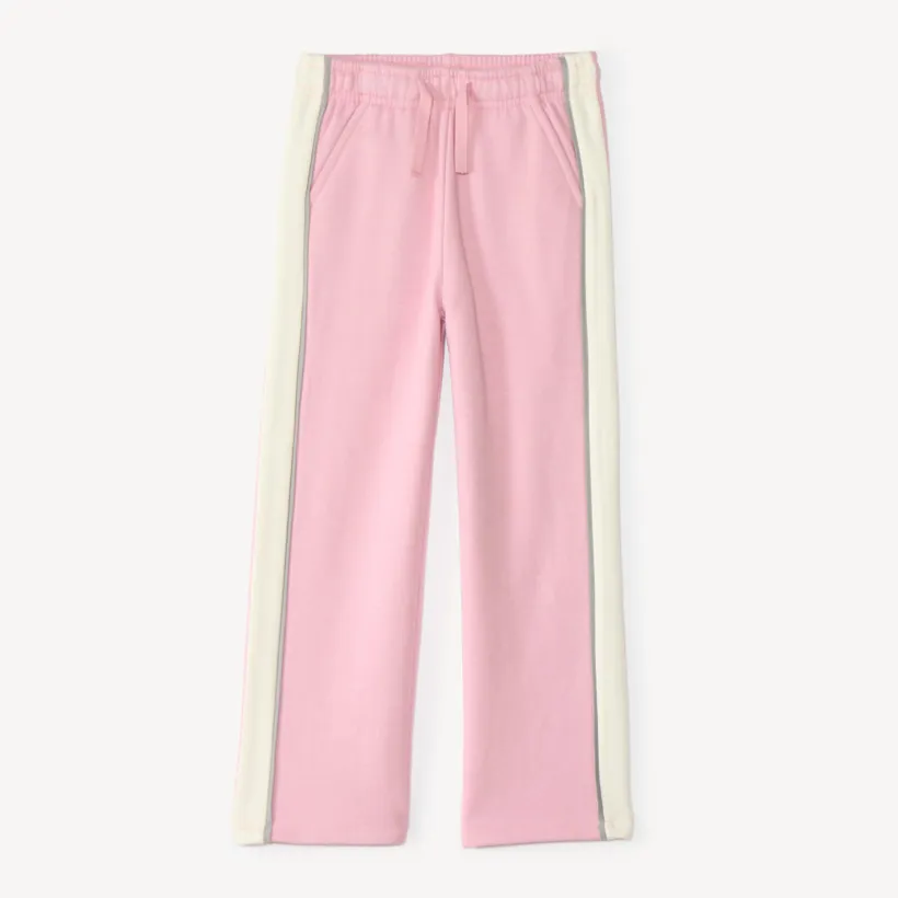 Roze meisjes joggingbroek met contrasterende banden
