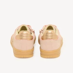 Roze meisjes sneakers met rits en veters