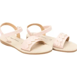 Roze sandalen met velcro en hartjespatch meisjes