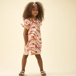 Ruimvallende jumpsuit met zakken en fantasieprint meisjes