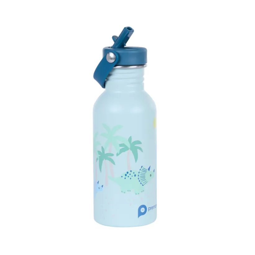 RVS drinkfles met rietje Dino Rigolo - 500 ml