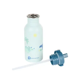 RVS drinkfles met rietje Dino Rigolo - 500 ml