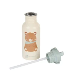 RVS drinkfles met rietje Koning der Bossen - 500 ml