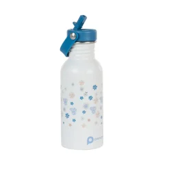 RVS drinkfles met rietje Tiny Flowers - 500 ml