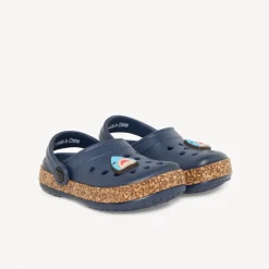 Sabots met haai-badge en kurklookzool voor baby jongen