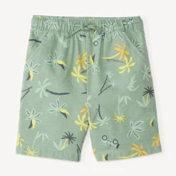 Safari-print bermuda van stof voor babyjongens