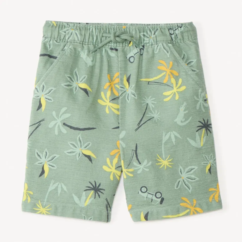 Safari-print bermuda van stof voor babyjongens