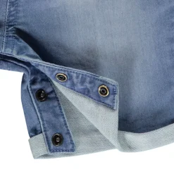 Salopette korte effen in denim voor baby jongen