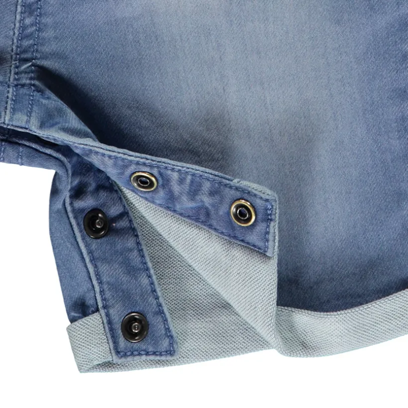 Salopette korte effen in denim voor baby jongen