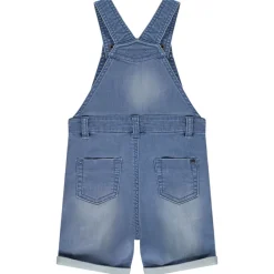 Salopette korte effen in denim voor baby jongen