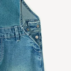 Salopette longue coupe large en jean fille