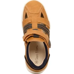 Sandalen in leder effect met velcro voor jongen
