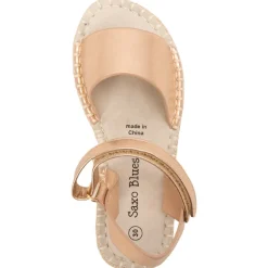 Sandalen in roségoud met satijnen effect en touwzool meisjes