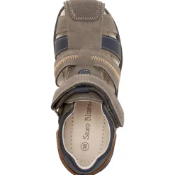 Sandalen leder effect met scratch jongens